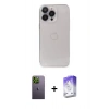 MARSİLYAN™- iPhone 13 Pro Max Kılıf Ufuk Minimal Özel Seri - Siyah Bilvis 5in1 3D Magic Cam Ekran Koruyucu + Neon Fosforlu Kamera Lens - YL