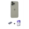 MARSİLYAN™- iPhone 13 Pro Max Kılıf Ufuk Minimal Özel Seri - Siyah Bilvis 5in1 3D Magic Cam Ekran Koruyucu + Mavi Renkli Kamera Lens Koruma Cam