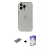 MARSİLYAN™- iPhone 13 Pro Max Kılıf Ufuk Minimal Özel Seri - Siyah Bilvis 5in1 3D Magic Cam Ekran Koruyucu + Renkli Kamera Lens Koruma Cam - PE