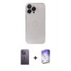 MARSİLYAN™- iPhone 13 Pro Max Kılıf Ufuk Minimal Özel Seri - Siyah Bilvis 5in1 3D Magic Cam Ekran Koruyucu + Neon Fosforlu Kamera Lens - BZ