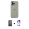 MARSİLYAN™- iPhone 13 Pro Max Kılıf Ufuk Minimal Özel Seri - Siyah Bilvis 5in1 3D Magic Cam Ekran Koruyucu + Neon Fosforlu Kamera Lens - YL