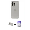 MARSİLYAN™- iPhone 13 Pro Max Kılıf Ufuk Minimal Özel Seri - Siyah Bilvis 5in1 3D Magic Cam Ekran Koruyucu + Rainbow Kamera Lens Koruma Cam - BZ
