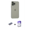MARSİLYAN™- iPhone 13 Pro Max Kılıf Ufuk Minimal Özel Seri - Siyah Bilvis 5in1 3D Magic Cam Ekran Koruyucu + Renkli Kamera Lens Koruma Cam - PE