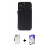 MARSİLYAN™- iPhone 13 Pro Max Kılıf Ufuk Minimal Özel Seri - Siyah Bilvis 5in1 3D Magic Cam Ekran Koruyucu + Shine Kamera Lens - GD
