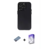 MARSİLYAN™- iPhone 13 Pro Max Kılıf Ufuk Minimal Özel Seri - Siyah Bilvis 5in1 3D Magic Cam Ekran Koruyucu + Shine Kamera Lens Koruma Cam - PE