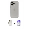 MARSİLYAN™- iPhone 13 Pro Max Kılıf Ufuk Minimal Özel Seri - Siyah Bilvis 5in1 3D Magic Cam Ekran Koruyucu + Shine Kamera Lens - GD