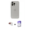 MARSİLYAN™- iPhone 13 Pro Max Kılıf Ufuk Minimal Özel Seri - Siyah Bilvis 5in1 3D Magic Cam Ekran Koruyucu + Pers Alüminyum Kamera Lens - KI