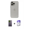 MARSİLYAN™- iPhone 13 Pro Max Kılıf Ufuk Minimal Özel Seri - Siyah Bilvis 5in1 3D Magic Cam Ekran Koruyucu + Neon Fosforlu Kamera Lens - YL