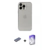 MARSİLYAN™- iPhone 13 Pro Max Kılıf Ufuk Minimal Özel Seri - Siyah Bilvis 5in1 3D Magic Cam Ekran Koruyucu + Mavi Renkli Kamera Lens Koruma Cam