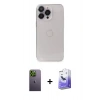 MARSİLYAN™- iPhone 13 Pro Max Kılıf Ufuk Minimal Özel Seri - Siyah Bilvis 5in1 5D Magic Hayalet Cam Ekran Koruyucu + Neon Fosforlu Kamera Lens - YL