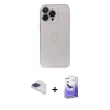 MARSİLYAN™- iPhone 13 Pro Max Kılıf Ufuk Minimal Özel Seri - Siyah Bilvis 5in1 5D Magic Hayalet Cam Ekran Koruyucu + Lacivert Pers Alüminyum Kamera Lens