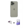 MARSİLYAN™- iPhone 13 Pro Max Kılıf Ufuk Minimal Özel Seri - Siyah Bilvis 5in1 5D Magic Hayalet Cam Ekran Koruyucu + Pers Alüminyum Kamera Lens - GI