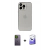 MARSİLYAN™- iPhone 13 Pro Max Kılıf Ufuk Minimal Özel Seri - Siyah Bilvis 5in1 5D Magic Hayalet Cam Ekran Koruyucu + Neon Fosforlu Kamera Lens - YL