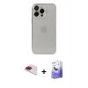 MARSİLYAN™- iPhone 13 Pro Max Kılıf Ufuk Minimal Özel Seri - Siyah Bilvis 5in1 5D Magic Hayalet Cam Ekran Koruyucu + Pers Alüminyum Kamera Lens - KI