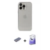 MARSİLYAN™- iPhone 13 Pro Max Kılıf Ufuk Minimal Özel Seri - Siyah Bilvis 5in1 5D Magic Hayalet Cam Ekran Koruyucu + Renkli Kamera Lens Koruma Cam - PE
