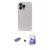 MARSİLYAN™- iPhone 13 Pro Max Kılıf Ufuk Minimal Özel Seri - Siyah Bilvis 5in1 5D Magic Hayalet Cam Ekran Koruyucu + Renkli Kamera Lens Koruma Cam - YL