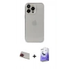 MARSİLYAN™- iPhone 13 Pro Max Kılıf Ufuk Minimal Özel Seri - Siyah Bilvis 5in1 5D Magic Hayalet Cam Ekran Koruyucu + Rainbow Kamera Lens Koruma Cam - KI