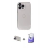 MARSİLYAN™- iPhone 13 Pro Max Kılıf Ufuk Minimal Özel Seri - Siyah Bilvis 5in1 5D Magic Hayalet Cam Ekran Koruyucu + Rainbow Kamera Lens Koruma Cam - MR