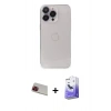 MARSİLYAN™- iPhone 13 Pro Max Kılıf Ufuk Minimal Özel Seri - Siyah Bilvis 5in1 5D Magic Hayalet Cam Ekran Koruyucu + Rainbow Kamera Lens Koruma Cam - KI