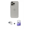 MARSİLYAN™- iPhone 13 Pro Max Kılıf Ufuk Minimal Özel Seri - Siyah Bilvis 5in1 5D Magic Hayalet Cam Ekran Koruyucu + Pers Alüminyum Kamera Lens - SABE