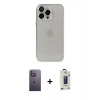 MARSİLYAN™- iPhone 13 Pro Max Kılıf Ufuk Minimal Özel Seri - Siyah Bilvis Hayalet Cam Ekran Koruyucu + Neon Fosforlu Kamera Lens - BZ
