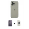 MARSİLYAN™- iPhone 13 Pro Max Kılıf Ufuk Minimal Özel Seri - Siyah Bilvis Hayalet Cam Ekran Koruyucu + Neon Fosforlu Kamera Lens - BZ