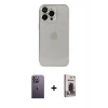 MARSİLYAN™- iPhone 13 Pro Max Kılıf Ufuk Minimal Özel Seri - Siyah Bilvis Hayalet Cam Ekran Koruyucu + Neon Fosforlu Kamera Lens - BZ