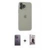 MARSİLYAN™- iPhone 13 Pro Max Kılıf Ufuk Minimal Özel Seri - Siyah Bilvis Hayalet Cam Ekran Koruyucu + Neon Fosforlu Kamera Lens - BZ