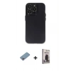 MARSİLYAN™- iPhone 13 Pro Max Kılıf Ufuk Minimal Özel Seri - Siyah Bilvis Hayalet Cam Ekran Koruyucu + Gökkuşağı Shine Kamera Lens Koruma Cam