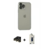 MARSİLYAN™- iPhone 13 Pro Max Kılıf Ufuk Minimal Özel Seri - Siyah Bilvis Hayalet Cam Ekran Koruyucu + Raze Metal Kamera Lens - GD
