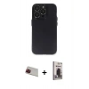 MARSİLYAN™- iPhone 13 Pro Max Kılıf Ufuk Minimal Özel Seri - Siyah Bilvis Hayalet Cam Ekran Koruyucu + Rainbow Kamera Lens Koruma Cam - KI
