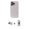 MARSİLYAN™- iPhone 13 Pro Max Kılıf Ufuk Minimal Özel Seri - Siyah Bilvis Hayalet Cam Ekran Koruyucu + Mavi Rainbow Kamera Lens Koruma Cam