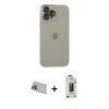 MARSİLYAN™- iPhone 13 Pro Max Kılıf Ufuk Minimal Özel Seri - Siyah Bilvis Hayalet Cam Ekran Koruyucu + Mor Rainbow Kamera Lens Koruma Cam