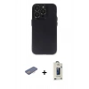 MARSİLYAN™- iPhone 13 Pro Max Kılıf Ufuk Minimal Özel Seri - Siyah Bilvis Hayalet Cam Ekran Koruyucu + Renkli Kamera Lens Koruma Cam - PE