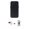 MARSİLYAN™- iPhone 13 Pro Max Kılıf Ufuk Minimal Özel Seri - Siyah Bilvis Hayalet Cam Ekran Koruyucu + Pers Alüminyum Kamera Lens - KI