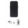 MARSİLYAN™- iPhone 13 Pro Max Kılıf Ufuk Minimal Özel Seri - Siyah Bilvis Hayalet Cam Ekran Koruyucu + Pers Alüminyum Kamera Lens - SABE