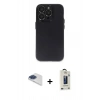 MARSİLYAN™- iPhone 13 Pro Max Kılıf Ufuk Minimal Özel Seri - Siyah Bilvis Hayalet Cam Ekran Koruyucu + Pers Alüminyum Kamera Lens - LT