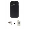 MARSİLYAN™- iPhone 13 Pro Max Kılıf Ufuk Minimal Özel Seri - Siyah Bilvis Hayalet Cam Ekran Koruyucu + Pers Alüminyum Kamera Lens - GD
