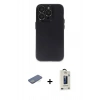 MARSİLYAN™- iPhone 13 Pro Max Kılıf Ufuk Minimal Özel Seri - Siyah Bilvis Hayalet Cam Ekran Koruyucu + Renkli Kamera Lens Koruma Cam - YL