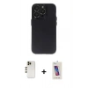 MARSİLYAN™- iPhone 13 Pro Max Kılıf Ufuk Minimal Özel Seri - Siyah Joko 5D Cam + Shine Kamera Lens - GD