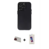 MARSİLYAN™- iPhone 13 Pro Max Kılıf Ufuk Minimal Özel Seri - Siyah Joko 5D Cam + Rainbow Kamera Lens Koruma Cam - KI