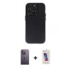 MARSİLYAN™- iPhone 13 Pro Max Kılıf Ufuk Minimal Özel Seri - Siyah Joko 5D Cam + Neon Fosforlu Kamera Lens - BZ