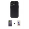MARSİLYAN™- iPhone 13 Pro Max Kılıf Ufuk Minimal Özel Seri - Siyah Joko 5D Cam + Neon Fosforlu Kamera Lens - YL