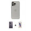 MARSİLYAN™- iPhone 13 Pro Max Kılıf Ufuk Minimal Özel Seri - Siyah Joko 5D Cam + Neon Fosforlu Kamera Lens - BZ
