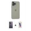 MARSİLYAN™- iPhone 13 Pro Max Kılıf Ufuk Minimal Özel Seri - Siyah Joko 5D Cam + Neon Fosforlu Kamera Lens - BZ