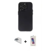 MARSİLYAN™- iPhone 13 Pro Max Kılıf Ufuk Minimal Özel Seri - Siyah Joko 5D Cam + Pers Alüminyum Kamera Lens - SABE
