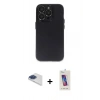 MARSİLYAN™- iPhone 13 Pro Max Kılıf Ufuk Minimal Özel Seri - Siyah Joko 5D Cam + Pers Alüminyum Kamera Lens - LT