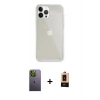 MARSİLYAN™- iPhone 13 Pro Max Kılıf Vadi Asil Prime - Şeffaf Maxco Cam Ekran Koruyucu + Neon Fosforlu Kamera Lens - YL