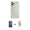 MARSİLYAN™- iPhone 13 Pro Max Kılıf Vadi Asil Prime - Şeffaf Pasifik Cam Ekran Koruyucu + Neon Fosforlu Kamera Lens - BZ