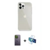 MARSİLYAN™- iPhone 13 Pro Max Kılıf Vadi Asil Prime - Siyah 3D Antistatik Cam Ekran Koruyucu + Neon Fosforlu Kamera Lens - YL